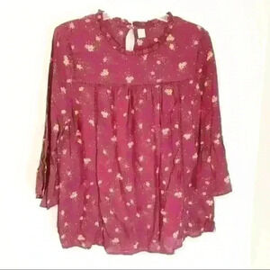 Old Navy floral bell sleeve shirt sz medium